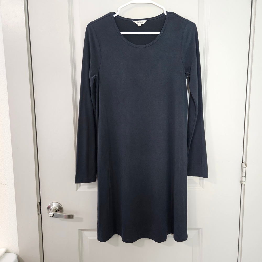 Madewell Womens Long Sleeve Modal Blend A-Line Mini Dress Gray Size S